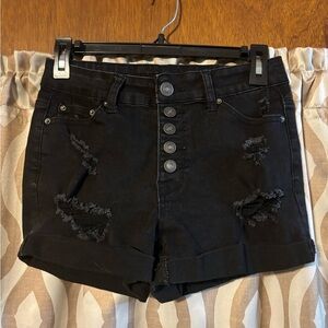 Rue 21, size 4, black denim shorts